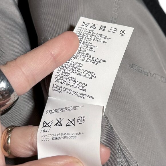 Dsquared2 Black Shawl Collar Wool Biker Jacket - Picture 8 of 11